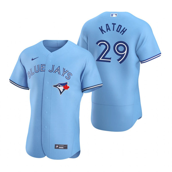 Mens Toronto Blue Jays #29 Gosuke Katoh Nike Powder Blue Alternate FlexBase Player Jersey
