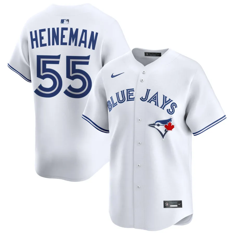 Mens Toronto Blue Jays #55 Tyler Heineman Nike White Home Limited Player Jersey 