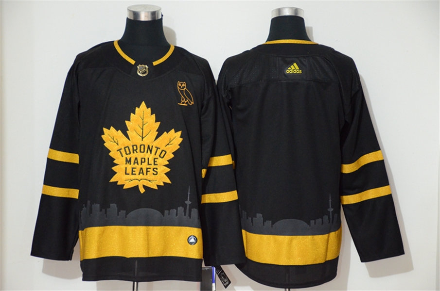 Mens Toronto Maple Leafs Blank adidas Black Golden Edtion Jersey