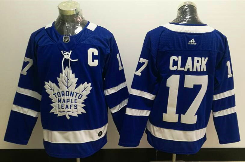 Mens Toronto Maple Leafs Retired Player #17 Wendel Clark adidas Home Blue Player Jersey Stitched