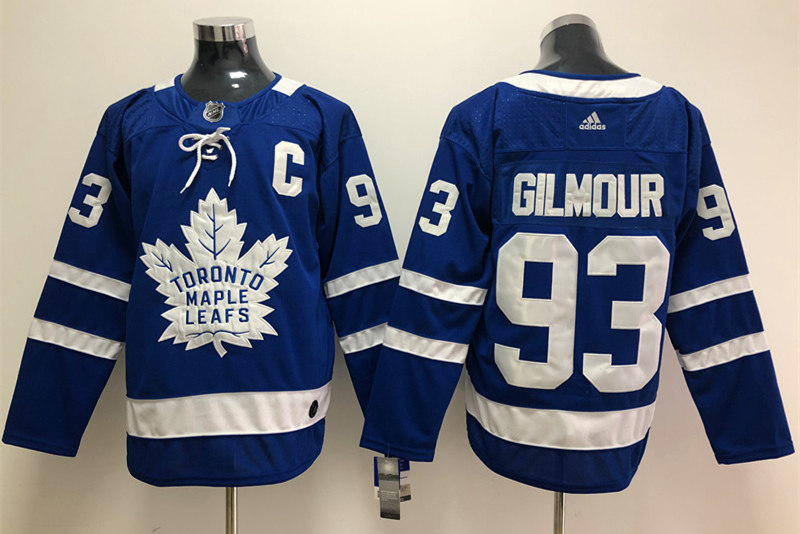 Mens Toronto Maple Leafs Retired Player #93 Doug Gilmour adidas Home Blue Player Jersey Stitched
