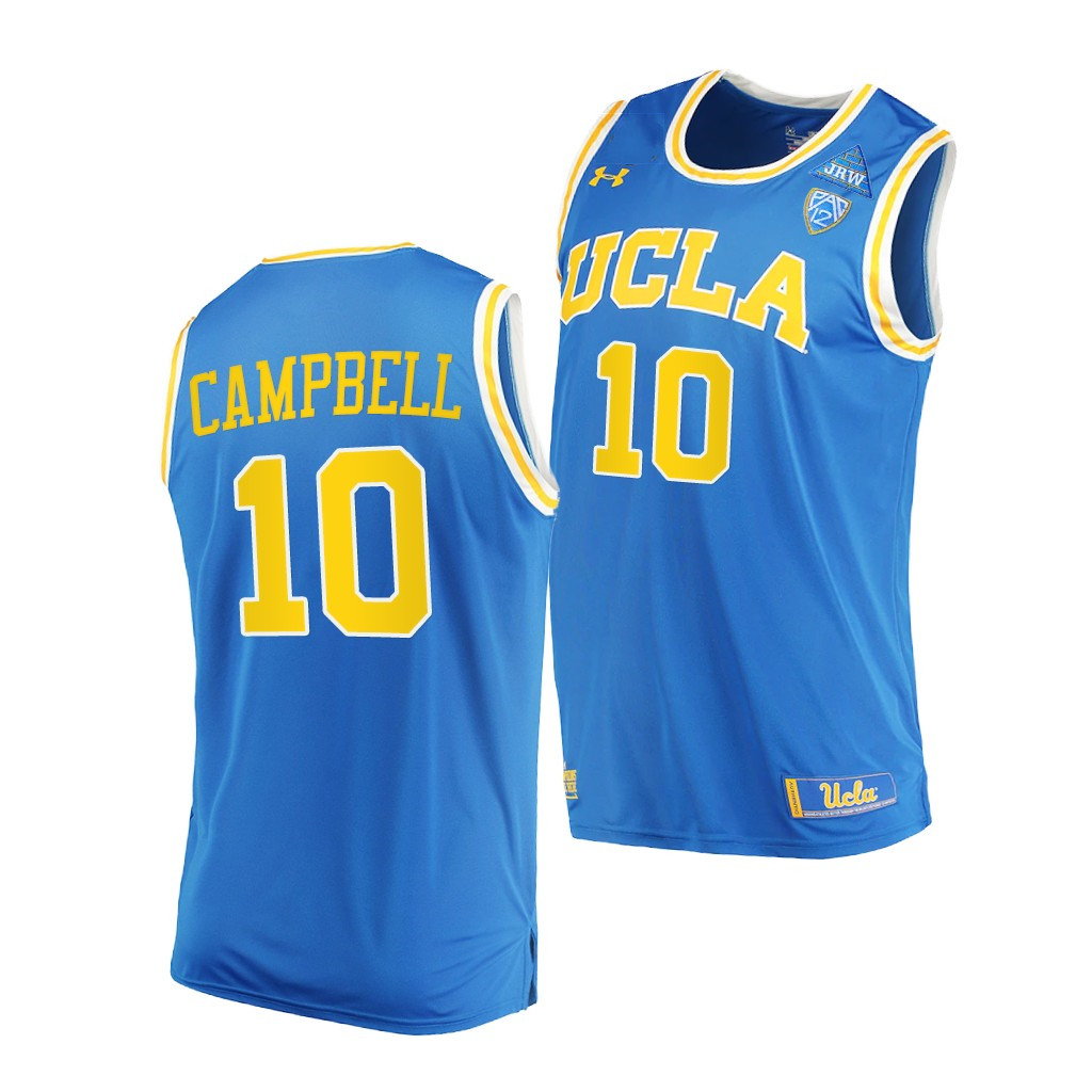 Mens UCLA Bruins #10 Tyger Campbell Under Armour Blue Basketball Jersey 