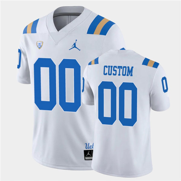 Mens UCLA Bruins Custom Sean Rhyan Colson Yankoff JonJon Vaughns Devin Kirkwood Parker McQuarrie 2021 Jordan White Football Jersey 