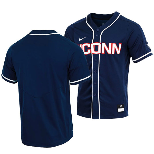 Mens UConn Huskie Blank College Baseball Game Team Jersey Nike Navy