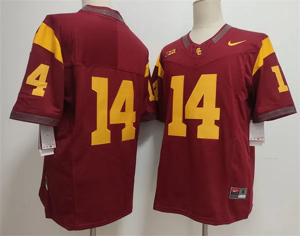Mens USC Trojans #14 Jayden Maiava BIG Ten Football Game F.U.S.E. Limited Jersey Cardinal 