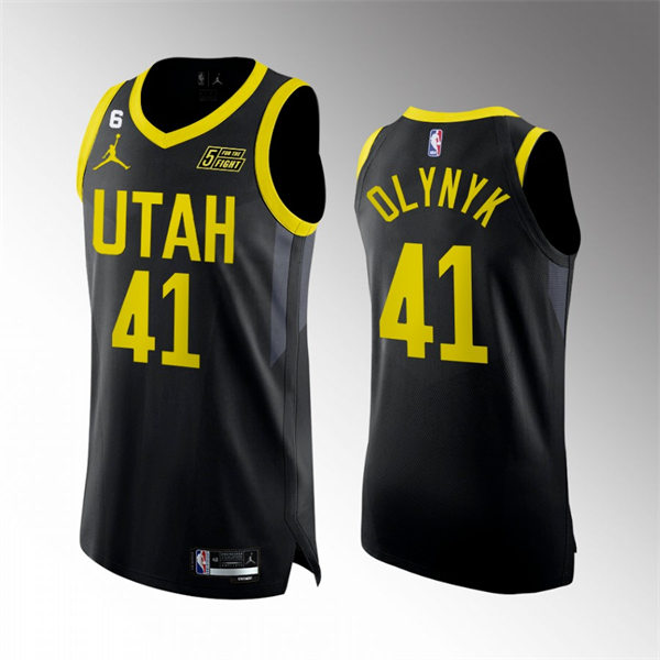 Mens Utah Jazz #41 Kelly Olynyk 2022-23 Black Statement Edition Jersey