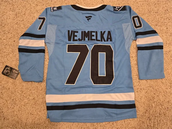Mens Utah Mammoth #70 Karel Vejmelka Fanatics 2025 Blue Alternate Player Jersey 