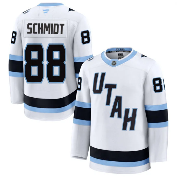 Mens Utah Mammoth #88 Nate Schmidt Fanatics Away White Premium Jersey 