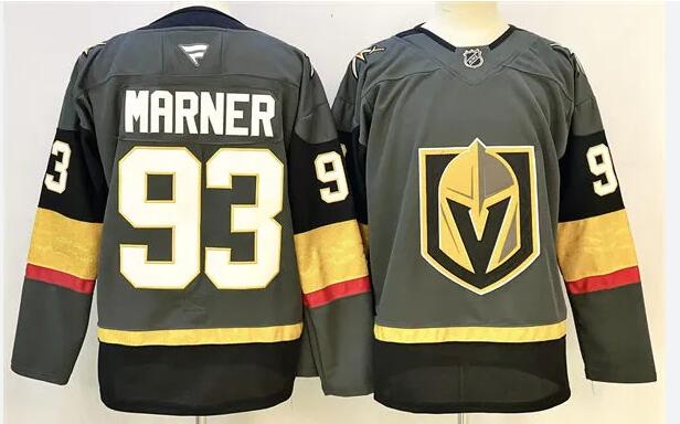 Mens Vegas Golden Knights #93 Mitch Marner Stitched Fanatics Gray Alternate Premium Jersey