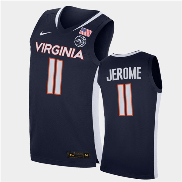 Mens Virginia Cavaliers #11 Ty Jerome Nike 2020 Navy Unity Road College Basketball Game Jersey 