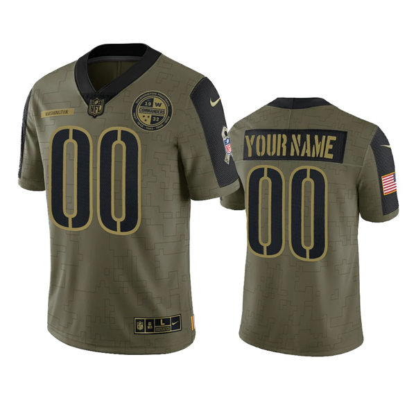 Mens Washington Commanders Custom Nike Olive 2021 Salute To Service Limited Jersey