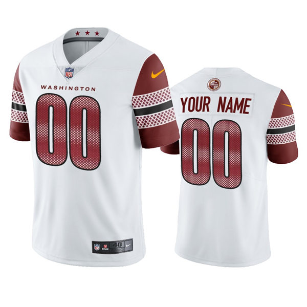 Mens Washington Commanders Custom Nike White Away Vapor Limited Jerse