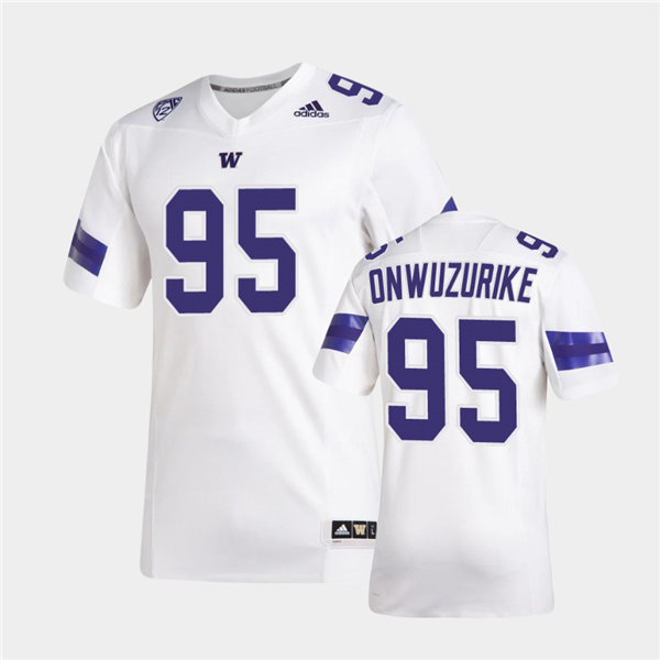 Mens Washington Huskies #95 Levi Onwuzurike Adidas 2020 White College Football Jersey 