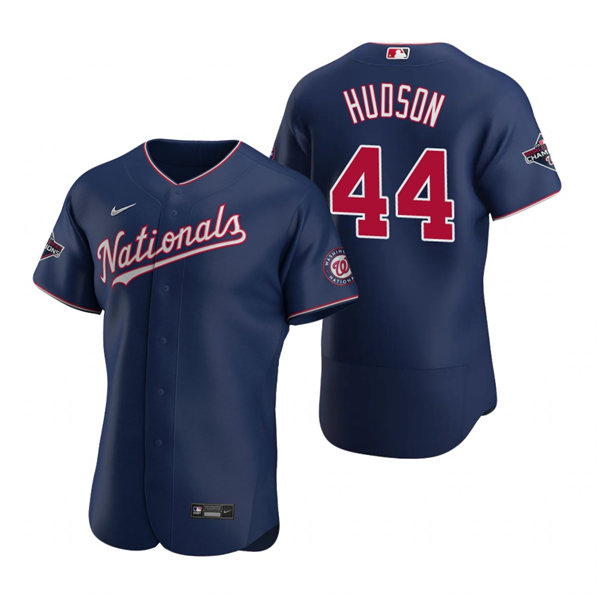 Mens Washington Nationals #44 Daniel Hudson Nike Navy Alternate Nationals FlexBase Player Jersey