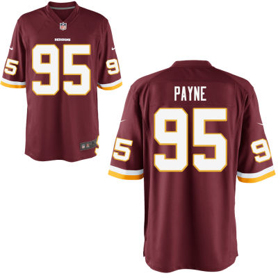 Mens Washington Redskins #95 Payne Red Elite Jersey