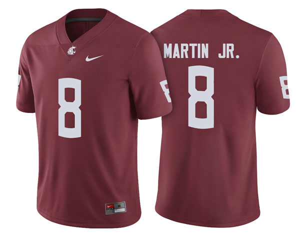 Mens Washington State Cougars #8 Tavares Martin Jr. Nike Crimson College Football Game Jersey 