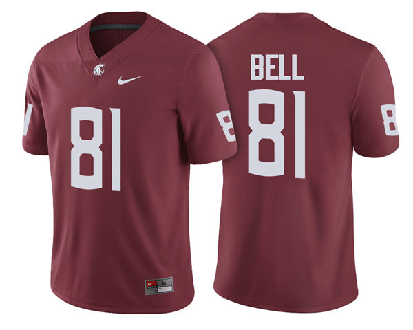 Mens Washington State Cougars #81 Renard Bell Nike Crimson College Football Game Jersey 