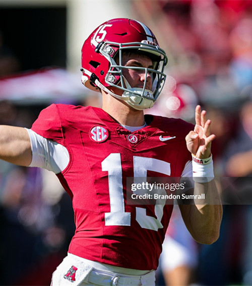 Mens Youth Alabama Crimson Tide #15 Ty Simpson Maroon College Football Game Jersey 