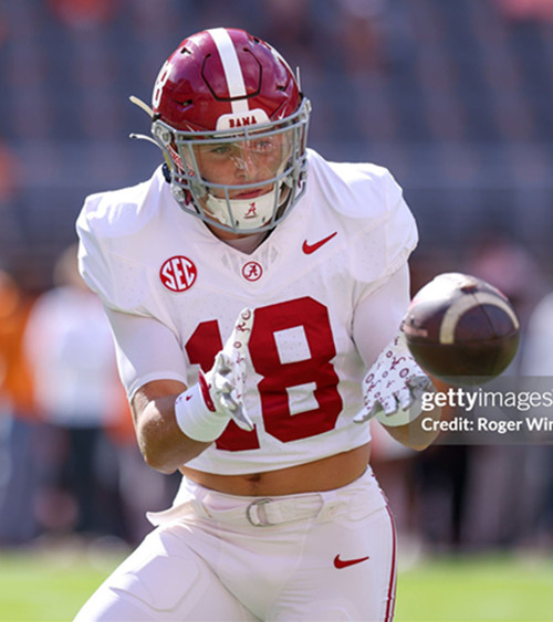 Mens Youth Alabama Crimson Tide #18 Bray Hubbard White College Football Game Jersey 