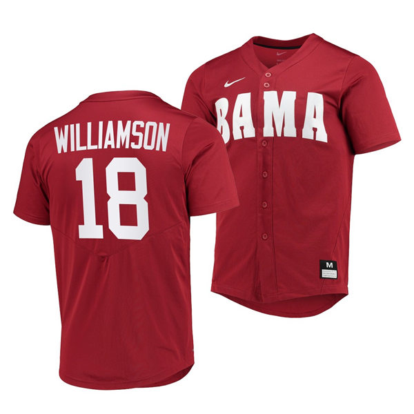 Mens Youth Alabama Crimson Tide #18 Drew Williamson 2020 Crimson BAMA College Baseball Limited Jerseys