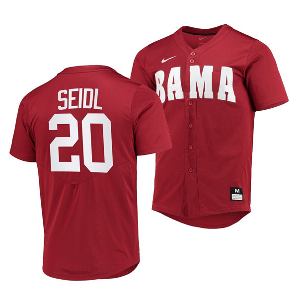 Mens Youth Alabama Crimson Tide #20 Tommy Seidl 2020 Crimson BAMA College Baseball Limited Jerseys