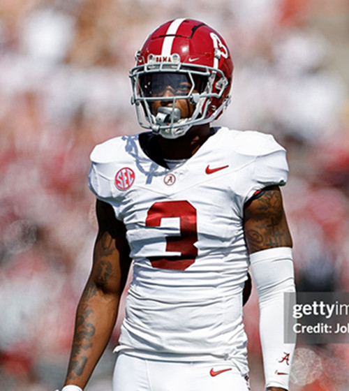 Mens Youth Alabama Crimson Tide #3 Keon Sabb White College Football Game Jersey 