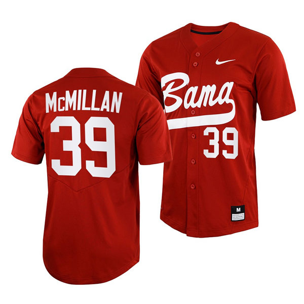 Mens Youth Alabama Crimson Tide #39 Garrett McMillan Crimson College Baseball Softball Limited Jerseys