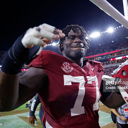 Mens Youth Alabama Crimson Tide #77 Jaeden Roberts Maroon College Football Game Jersey 