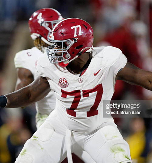 Mens Youth Alabama Crimson Tide #77 Jaeden Roberts White College Football Game Jersey 