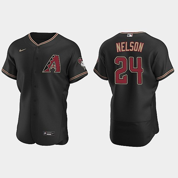 Mens Youth Arizona Diamondbacks #24 Kyle Nelson Nike Black Alternate Flex Base Jersey