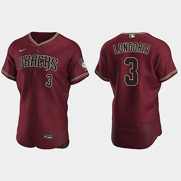 Mens Youth Arizona Diamondbacks #3 Evan Longoria Nike Crimson Alternate FlexBase Jersey