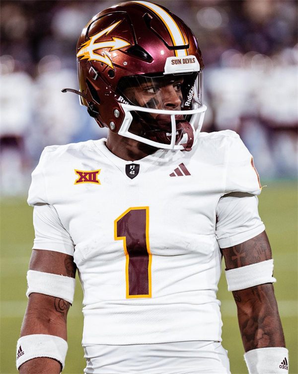 Mens Youth Arizona State Sun Devils Custom 2024 XII White Football Game Jersey