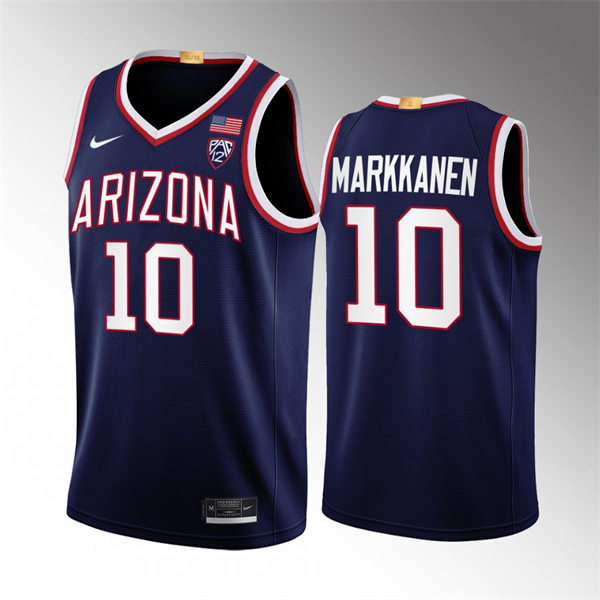 Mens Youth Arizona Wildcats #10 Lauri Markkanen Nike Navy 2022-23 College Basketball Game Jersey