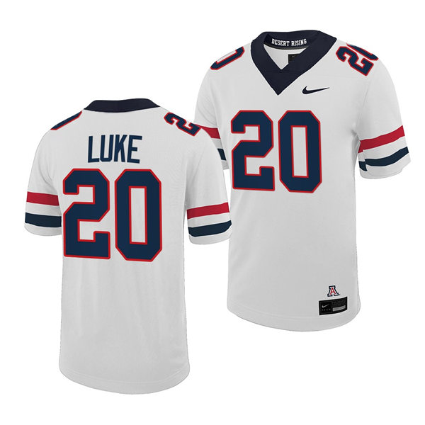 Mens Youth Arizona Wildcats #20 Rayshon Luke Nike White 2022 College Football Game Jersey