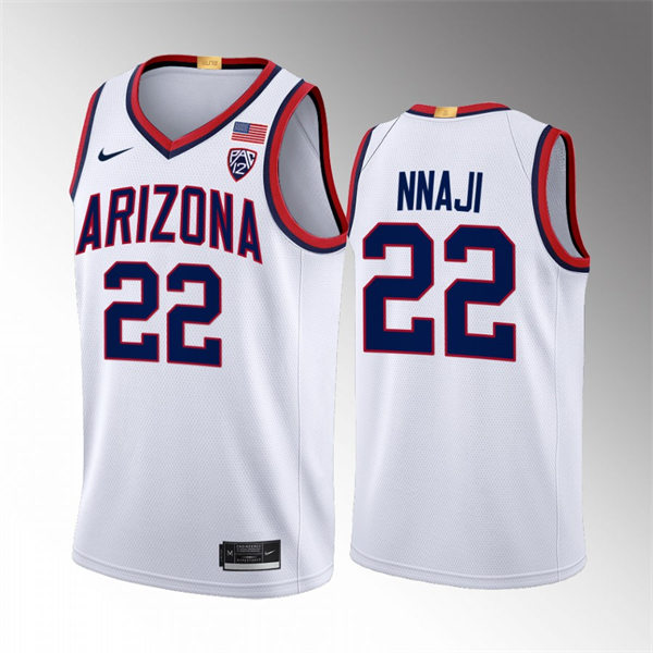 Mens Youth Arizona Wildcats #22 Zeke Nnaji Nike White 2022-23 College Basketball Game Jersey