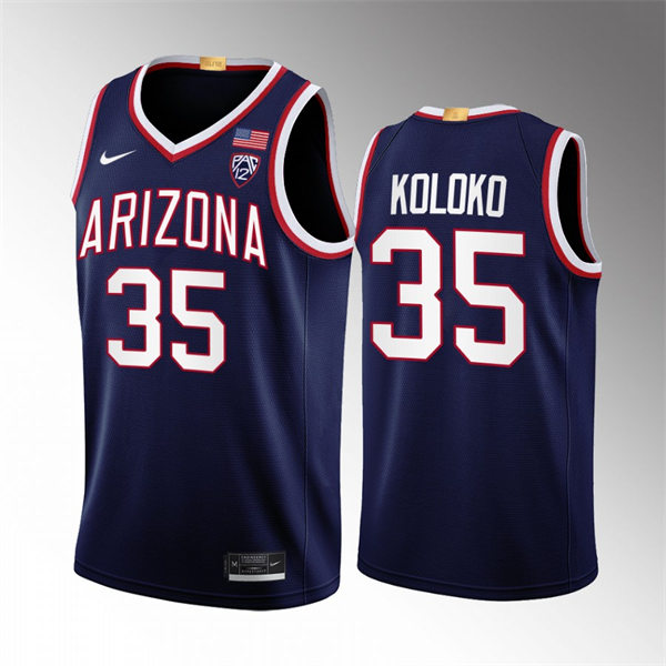 Mens Youth Arizona Wildcats #35 Christian Koloko Nike Navy 2022-23 College Basketball Game Jersey