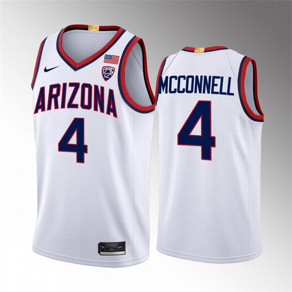 Mens Youth Arizona Wildcats #4 T.J. McConnell Nike White 2022-23 College Basketball Game Jersey