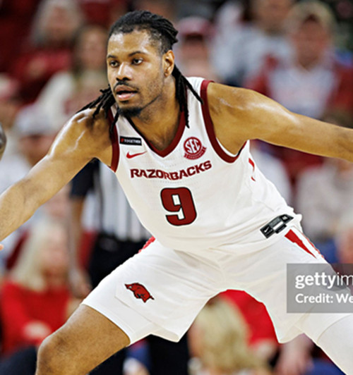 Mens Youth Arkansas Razorbacks #9 Jonas Aidoo White Away College Basketball Game Jersey 