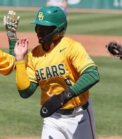 Mens Youth Baylor Bears #9 Hunter Simmons Gold College Baseball Game Jersey 