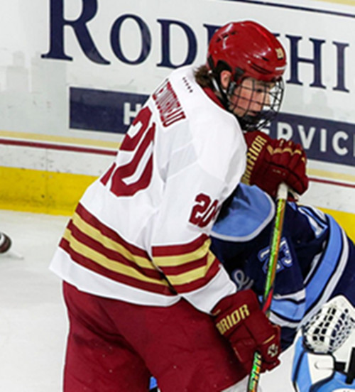 Mens Youth Boston College Eagles #20 Dean Letourneau  White Eagles College FHockey Game Jersey 
