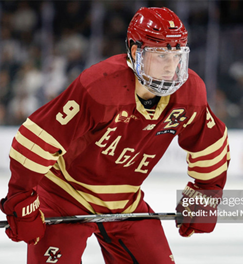 Mens Youth Boston College Eagles #9 Ryan Leonard Maroon Eagles College Hockey Game Jersey 