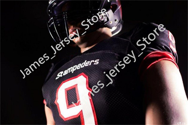 Mens Youth CFL Calgary Stampeders Custom Black Third Football Jersey