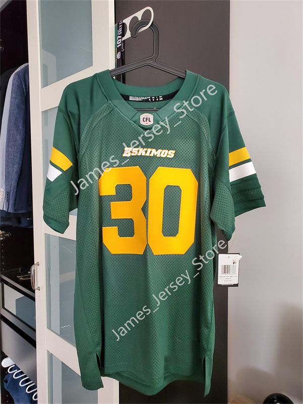 Mens Youth CFL Edmonton Elks Custom  Green EE Football Jerseys