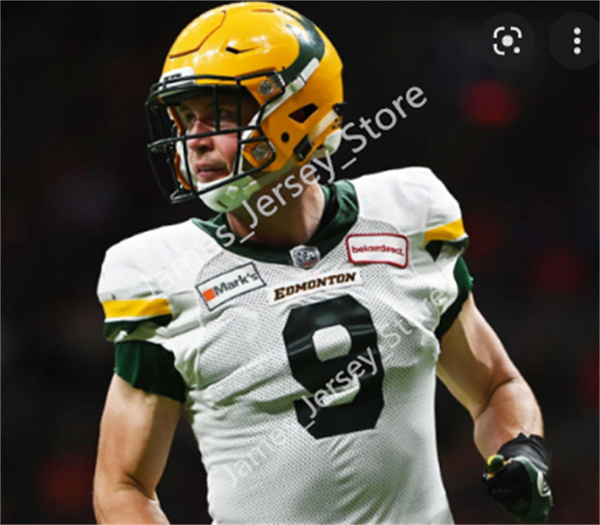 Mens Youth CFL Edmonton Elks Custom White Away Football Jersey