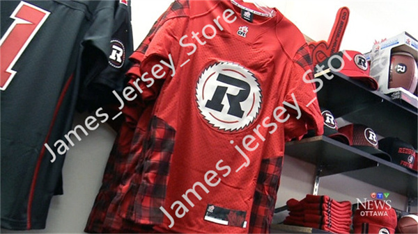 Mens Youth CFL Ottawa Redblacks Custom Red Football Jersey