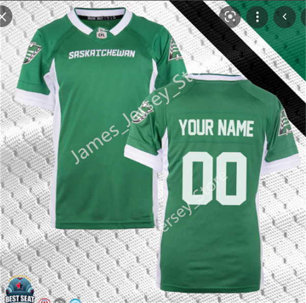 Mens Youth CFL Saskatchewan Roughriders Custom 2019 New Era Home Green Football Jersey
