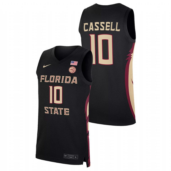 Mens Youth Florida State Seminoles #10 Sam Cassell Black College Basketball Jersey