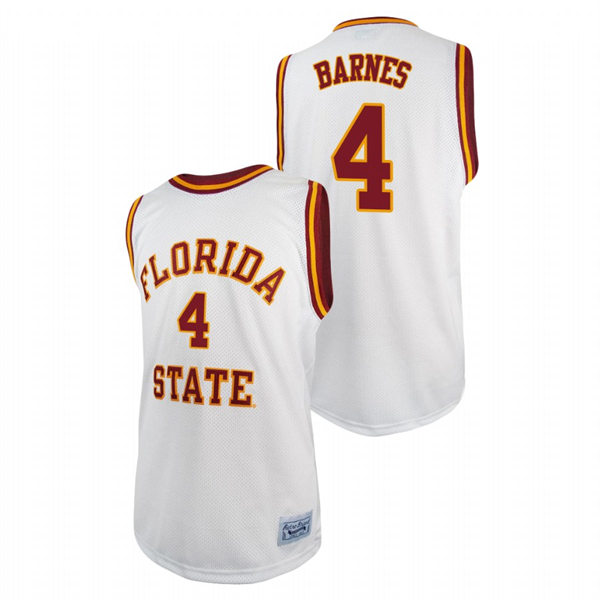 Mens Youth Florida State Seminoles #4 Scottie Barnes Nike White Original Retro Jersey