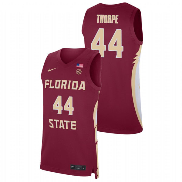 Mens Youth Florida State Seminoles #44 Max Thorpe Garnet College Basketball Jersey