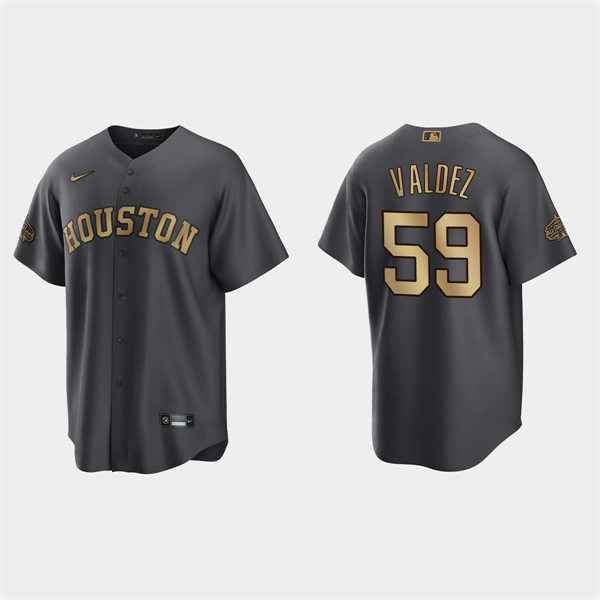 Mens Youth Houston Astros #59 Framber Valdez 2022 MLB All-Star Game Jersey - Charcoal